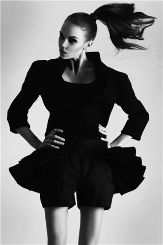 Female model photo shoot of Kasia Kay, clothing designed by Camilla Salgaard