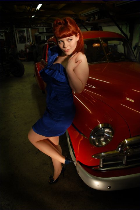 Female model photo shoot of Strawberry Kiss by Jez Brown in Buckland automotive engineering