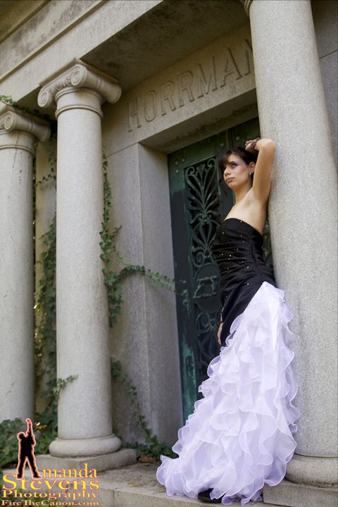Female model photo shoot of lauren_menorah in Graveyard, makeup by Brittany Diaz MUA