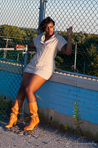Female model photo shoot of Adele Reid by Keon Blackwell Photography in Rooftop, makeup by Tia Blackwell Beauty