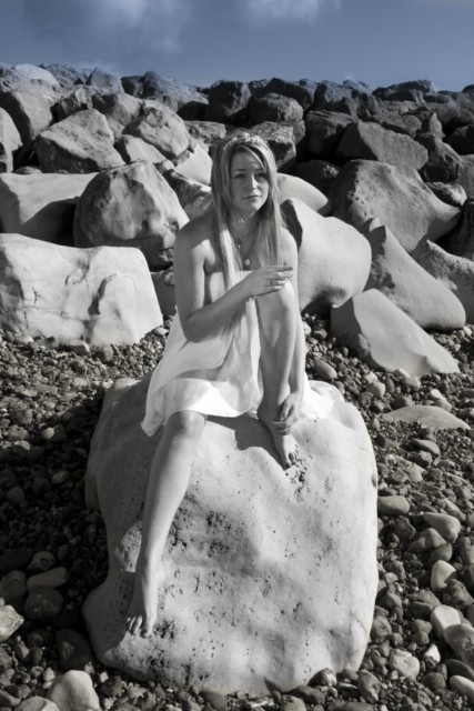 Female model photo shoot of Faye Crossley and AlexisKeel in Highcliffe Beach