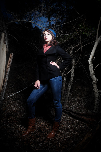 Female model photo shoot of Amanda Roybal in woods