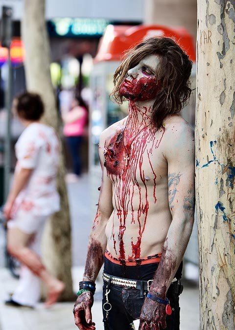 Male model photo shoot of Daniel 2D in brisbane zombie walk 2010