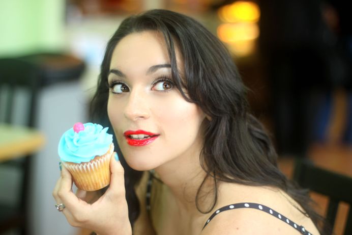 Female model photo shoot of HannahCummsPhotography in Frosting Cupcakery