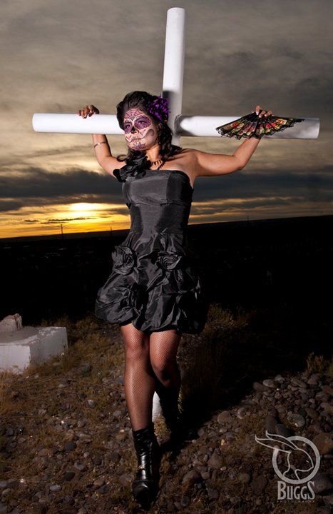 Female model photo shoot of Carmen R by Buggs Photography in San Jose Cemetery, Abq