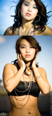 Female model photo shoot of eva_choi and Rhi_Fresh by Dallas B in Gastown