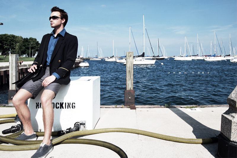 Male model photo shoot of Alex Newkirk in Chicago Yacht Club