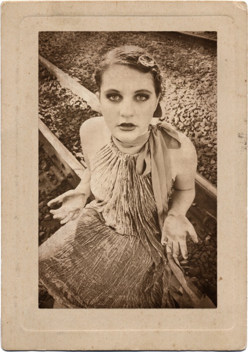 Female model photo shoot of Maureen Maroney in Rail Road Tracks...
