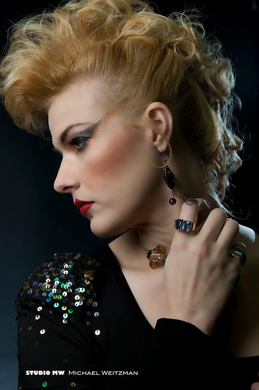 Female model photo shoot of Viviana R by Michael Weitzman, hair styled by Ashley Gannon - Hair, makeup by Ashley Gannon - Makeup