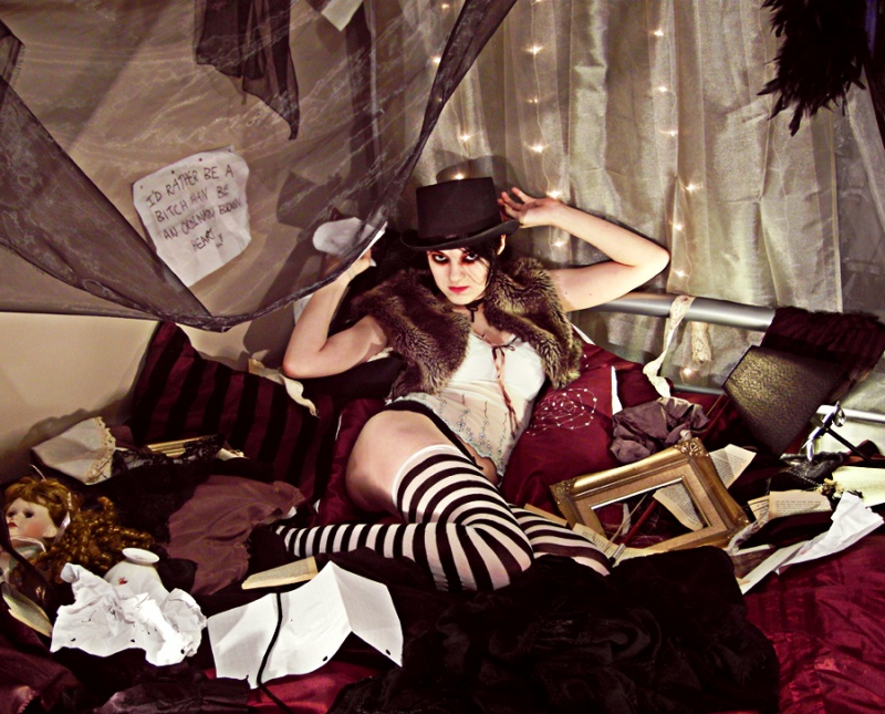 Female model photo shoot of Lady DEADpretty in My home.