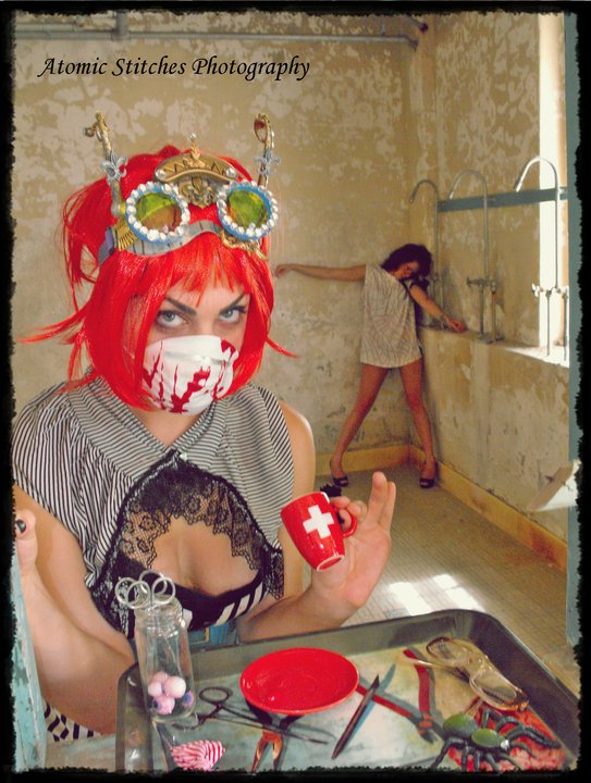 Female model photo shoot of Atomic Stitches, Countess Chaos and MissLynn in Preston Castle