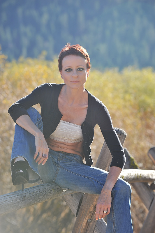 Female model photo shoot of Caroline G in Squaw Valley,Ca