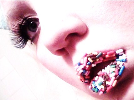 Female model photo shoot of Lipstick traces