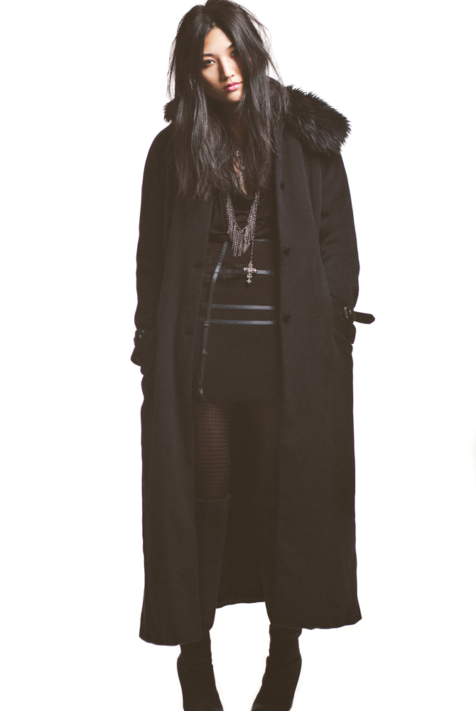 Female model photo shoot of Shroud Clothing