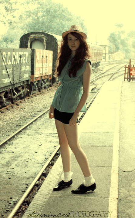 Female model photo shoot of Bethany Hill in Butterley Railway