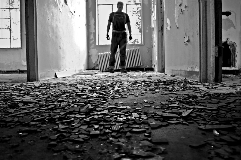 Male model photo shoot of Dylan Griffith in Henryton State Hospital