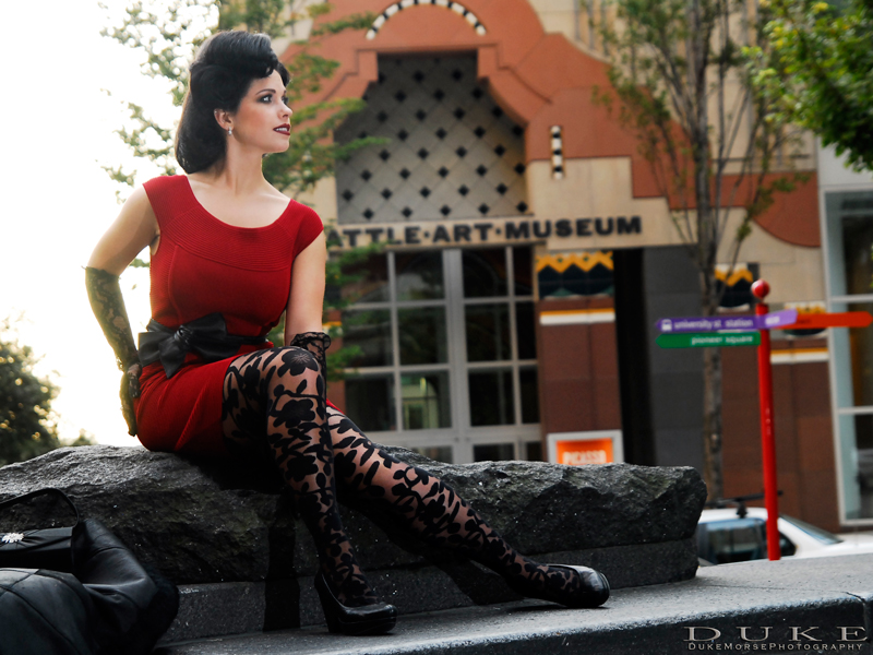 Female model photo shoot of Miz Jessie May by Duke Morse in Seattle, WA, makeup by melanie melanie