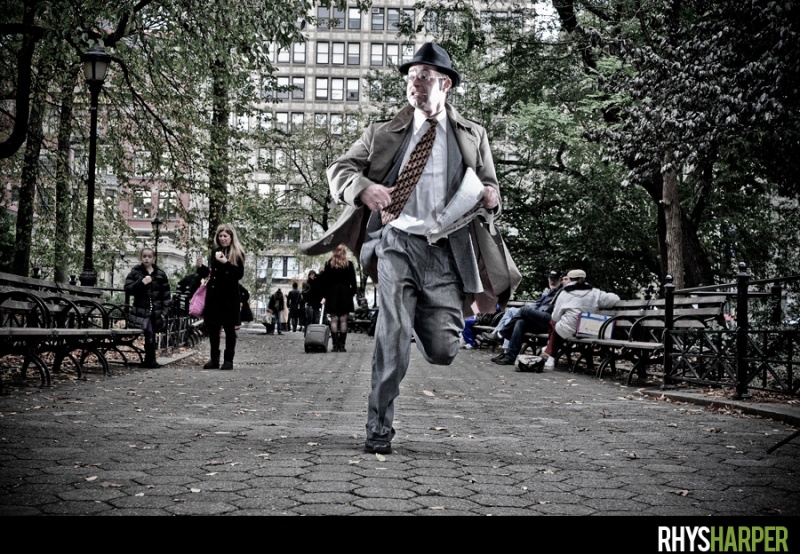 Male model photo shoot of Jack Rap by Rhys Harper Studios in Union Square Park, NYC