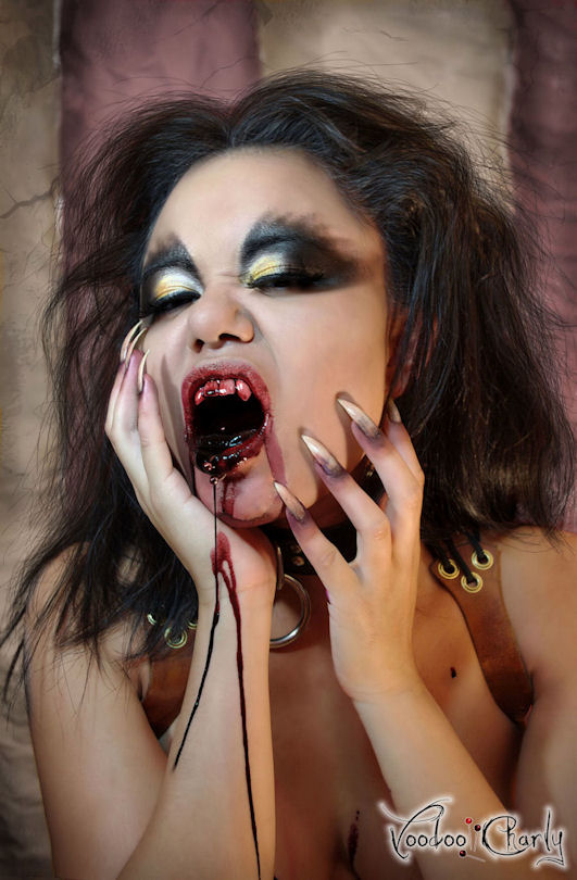 Female model photo shoot of Voodoo Charly and Ms Annie Cruz, makeup by Makeup by Miss Quinn
