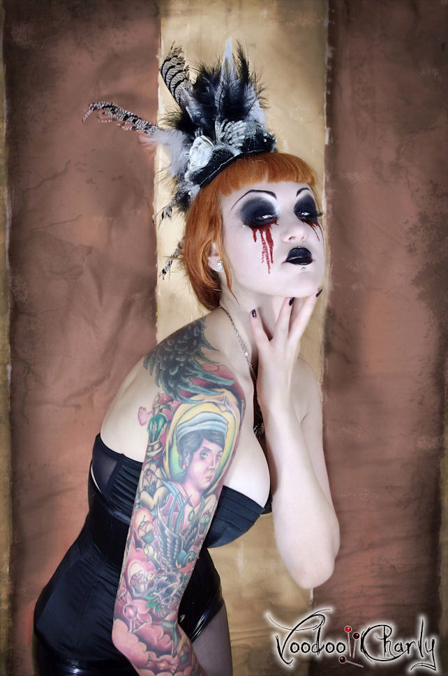 Female model photo shoot of Voodoo Charly and ElegyEllem, makeup by Makeup by Miss Quinn