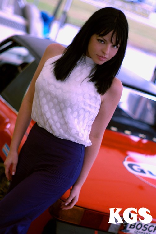 Male model photo shoot of KoolGirlieStuff in Sebring, Florida (in the paddock with a real Gulf Porsche 914/6)