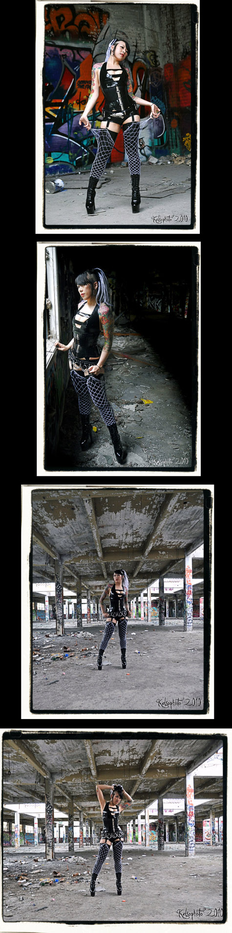 Female model photo shoot of DeadlyCouture by Kelso