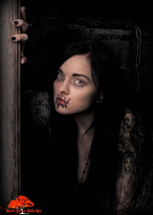 Female model photo shoot of Marie Viktoria Make up in Red Tree Studios, Bray