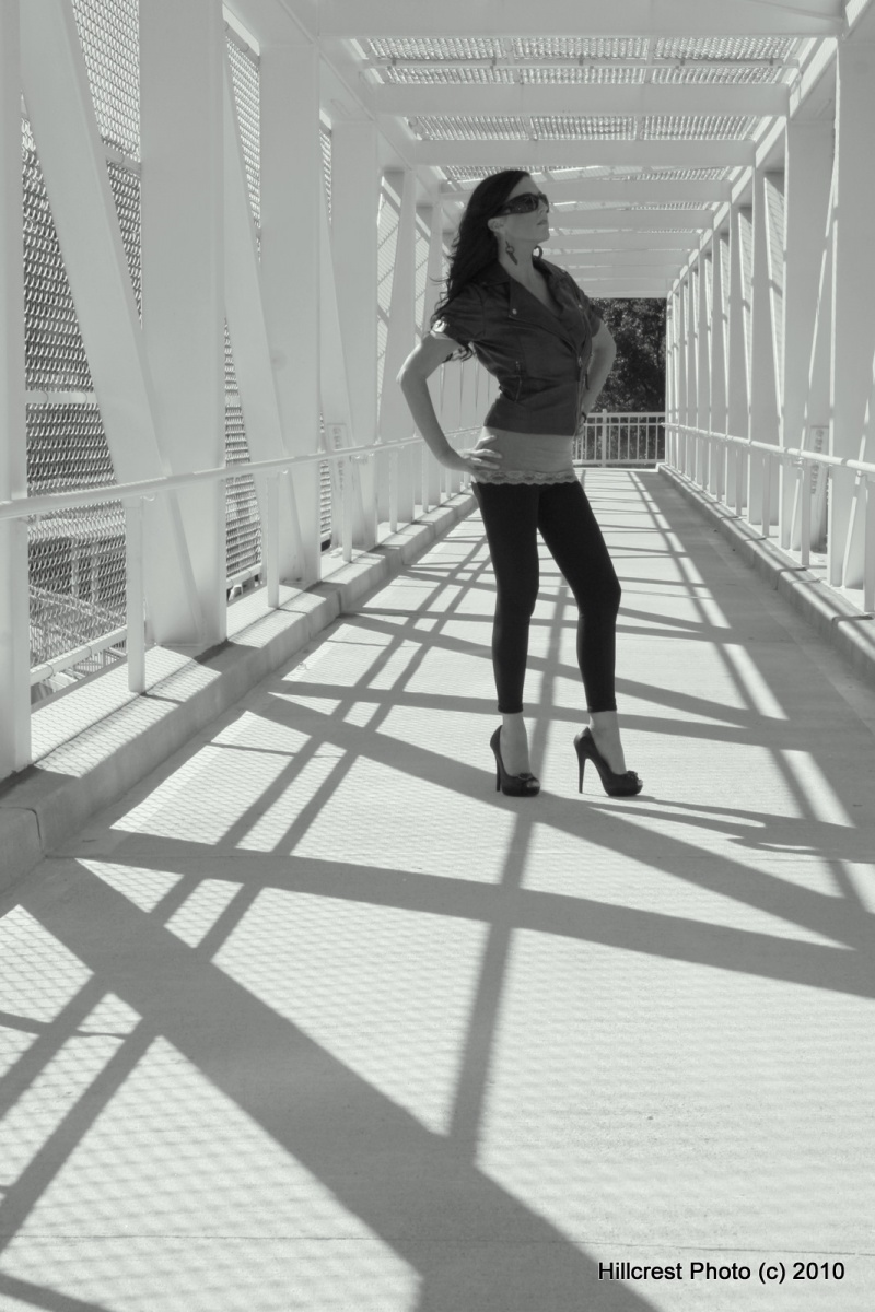 Male and Female model photo shoot of hillcrest photo and Kristy Ryan in denville pedestrian bridge
