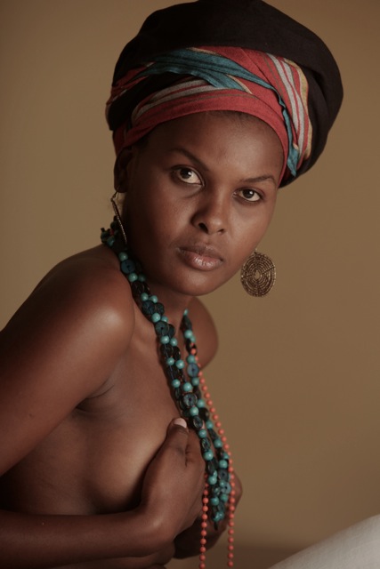 Female model photo shoot of African blackfox Model