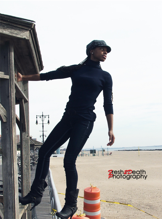 Female model photo shoot of Fresh2Death Photography and JAVAE  in Coney Island, Brooklyn Ny
