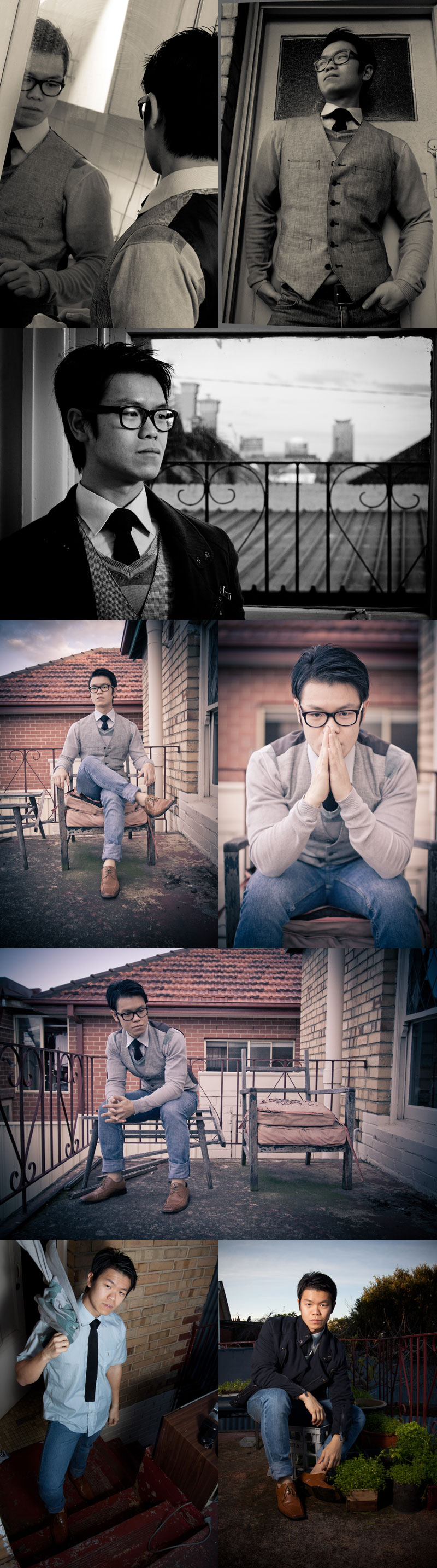 Male model photo shoot of Justin Tiew in Kester's Backyard @ North Melbourne