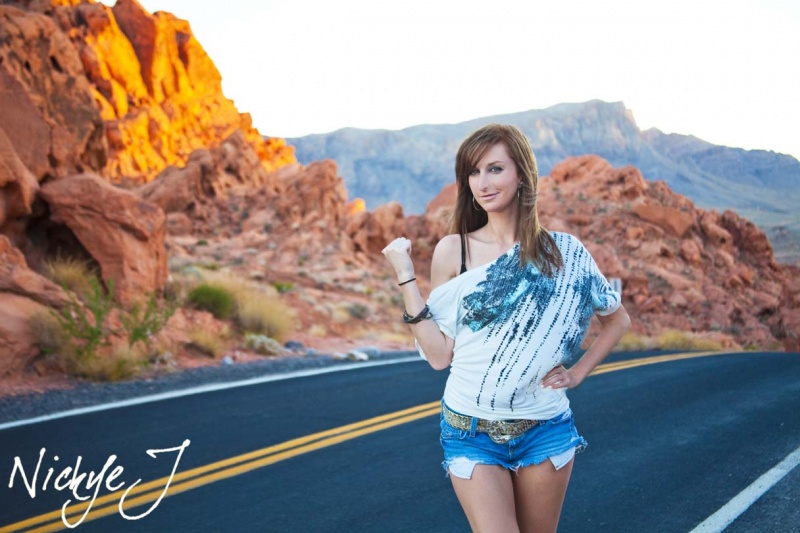 Male and Female model photo shoot of NickyeJ and AshleyBrookeB in Valley of Fire