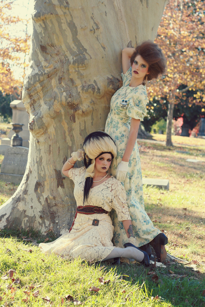 Female model photo shoot of Fayzie Kay and Hannah Sayles by PristineAndPutrid, hair styled by Kyle Britt, makeup by Lex Ewing