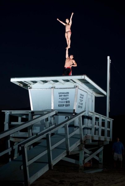 Male model photo shoot of Litany Images in Malibu Beach lifeguard tower