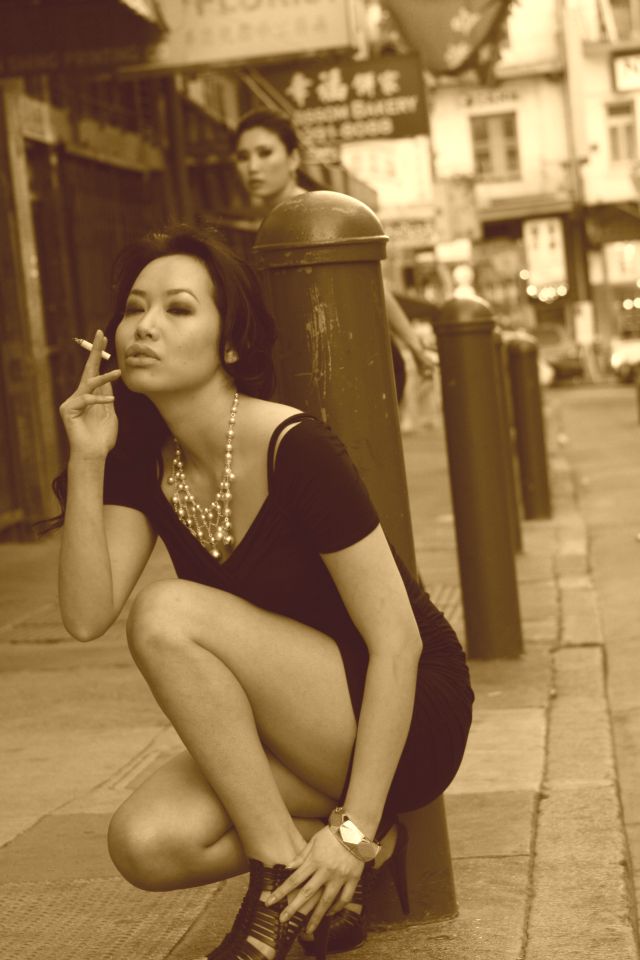Female model photo shoot of May Li in Chinatown Noir Shoot