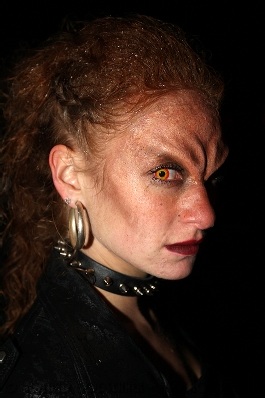 Female model photo shoot of Stefanie Make-up in Walibi World Halloween fright nights 2010