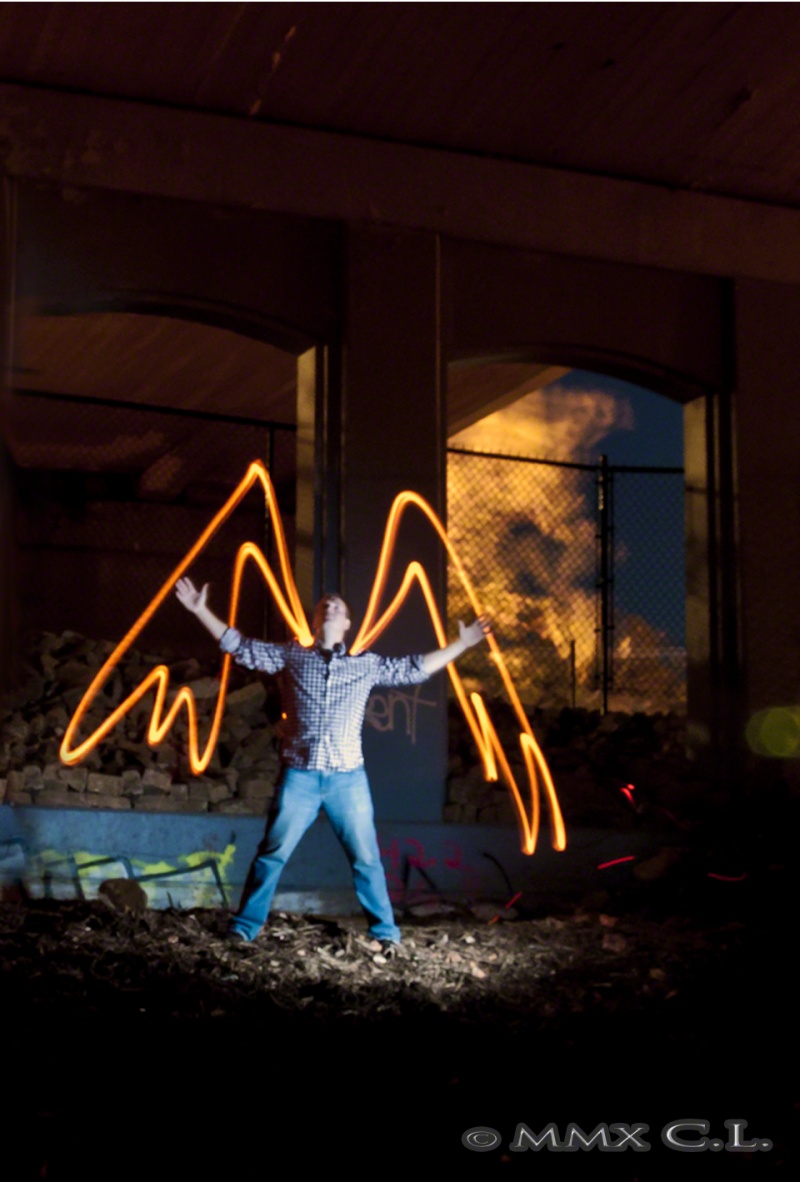 Male model photo shoot of Graffiti Light Project in Fayetteville, AR