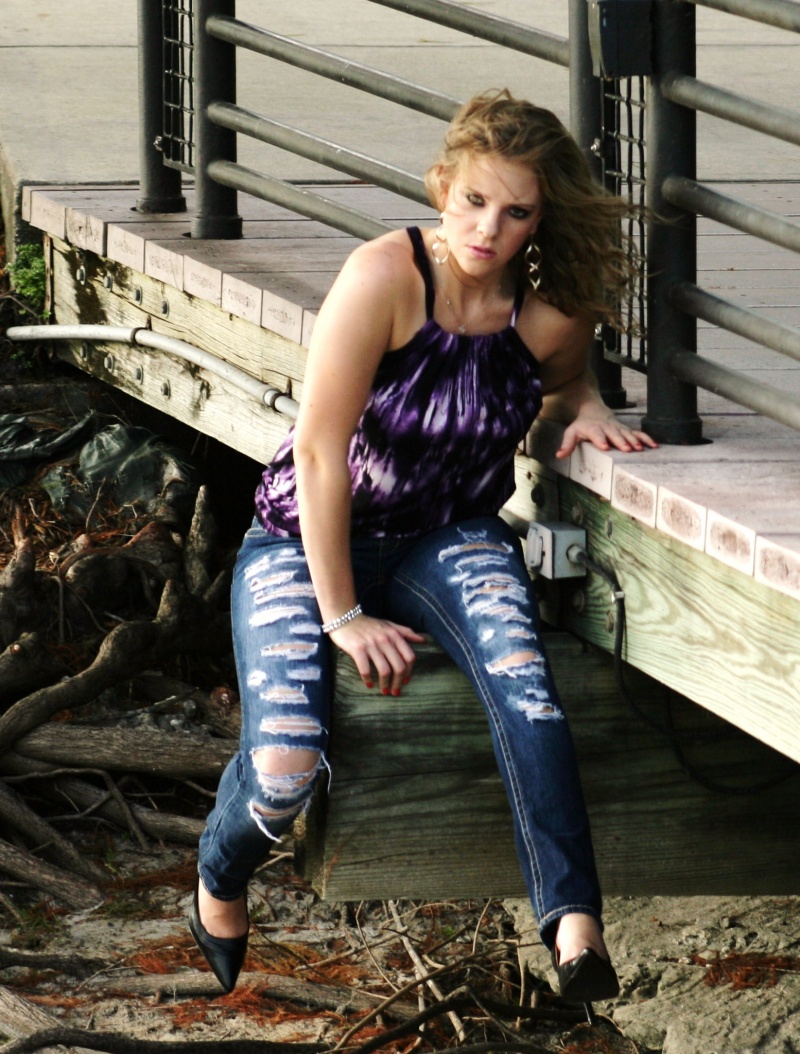 Female model photo shoot of --CC-- by SunSplash Photography in Cranes Roost in Altamonte, makeup by Whitney Pernal