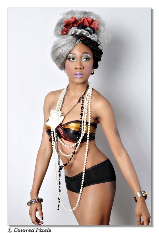 Female model photo shoot of K Taylor by Colored Pixels, makeup by Prissy Jae
