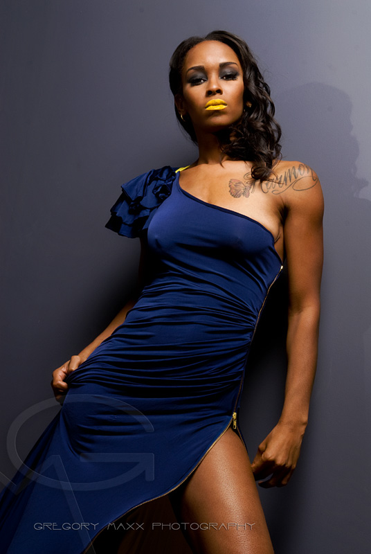 Female model photo shoot of Harmony Williams by Gregory Maxx, clothing designed by B DeS