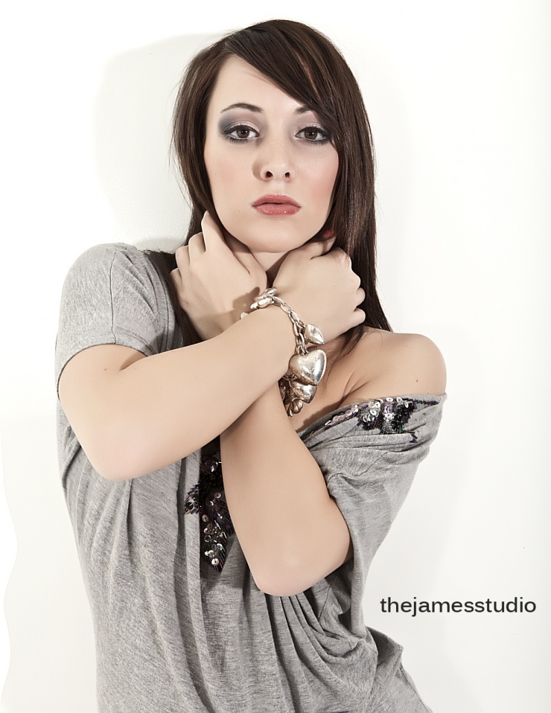Female model photo shoot of Belle Amore and MelissaSue960 by thejamesstudio in Studio 1425, makeup by Belle Amore