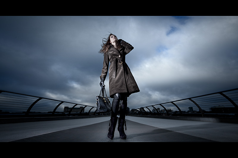 Male and Female model photo shoot of extra_mayo and Nathalie Wolk in Millenium Bridge - London