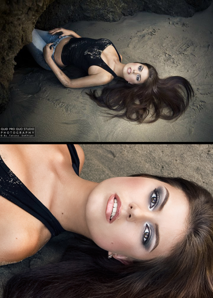 Female model photo shoot of Make Up by QPQSTUDIO in Malibu, CA