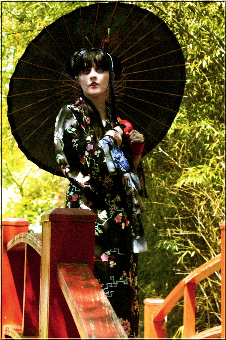 Female model photo shoot of Bernstein Patton and Val von Valkyrie in Botanical Gardens - Japanese Gardens - Birmingham, AL