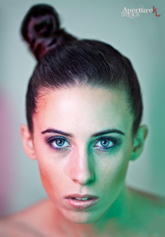 Female model photo shoot of MeganBach Hair and Lulubon by KarthikSudhir, makeup by MeganBach
