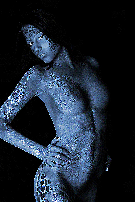 Male and Female model photo shoot of Sidetracked Designs and Miss Teigan, retouched by Jaded Reality, body painted by Sponges and Strokes