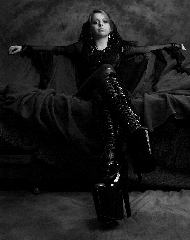 Female model photo shoot of AngeliKal Sin by Steve F Art