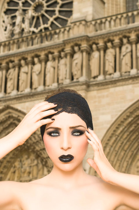 Female model photo shoot of Valeria Lobato in Notre Dame