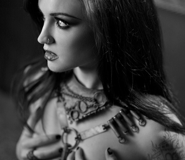 Female model photo shoot of Hallek by Richard Marz, makeup by Denise Hart Larsen
