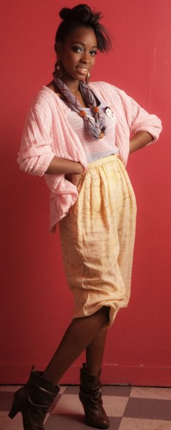 Female model photo shoot of zak jemmott in Not Just Vintage Brooklyn, New York